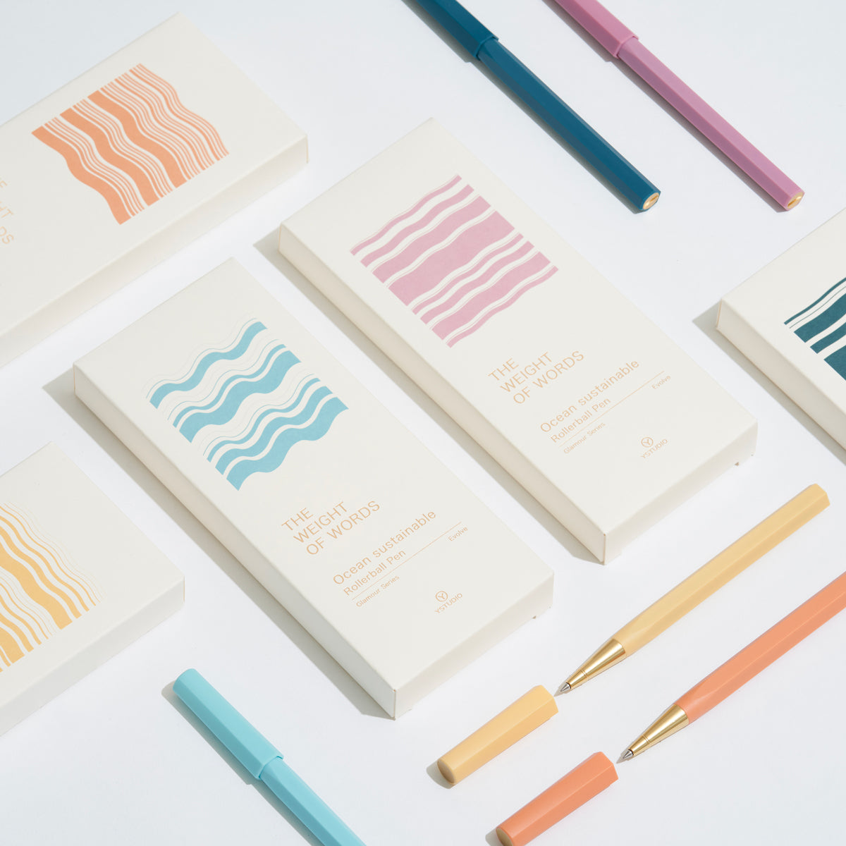 Glamour Evolve - Penna a sfera sostenibile per l'oceano (giallo alba)