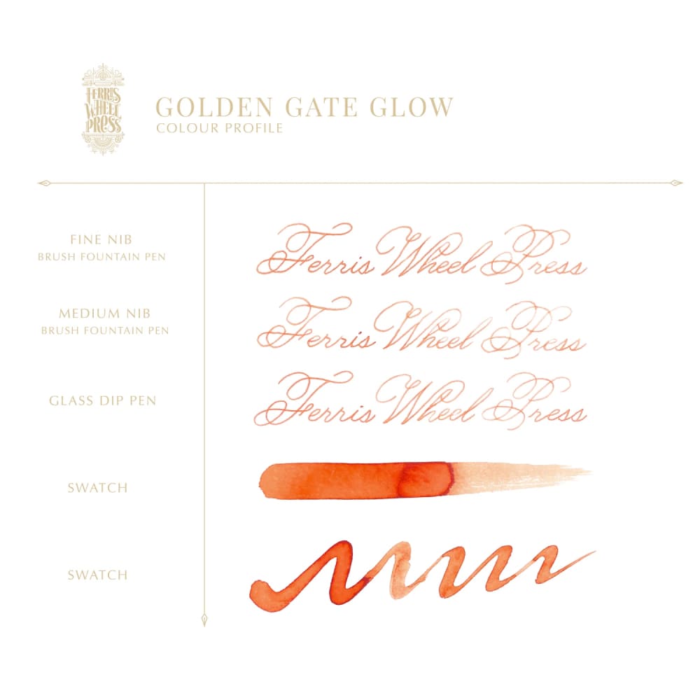 38ml Fountain Pen Ink - Golden Gate Glow - Ink