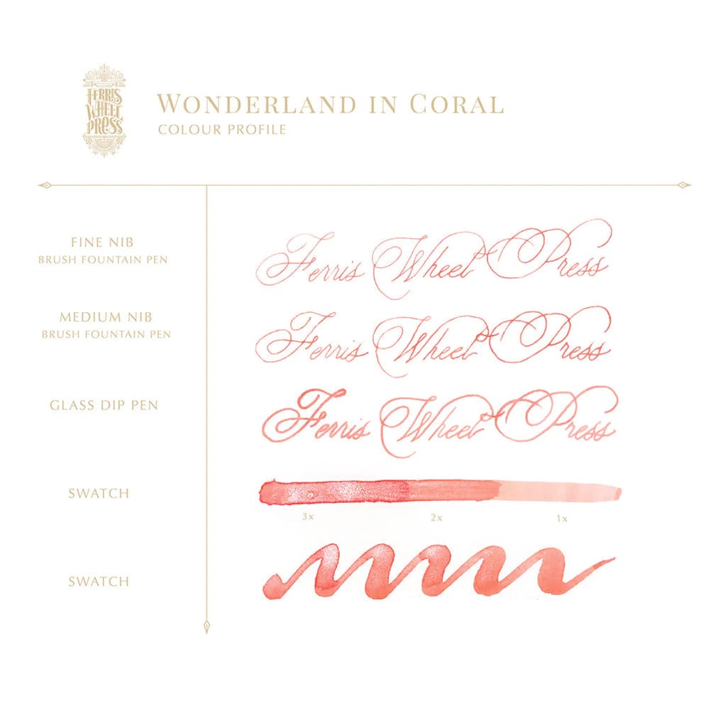 38ml Fountain Pen Ink - Wonderland In Coral - Ink