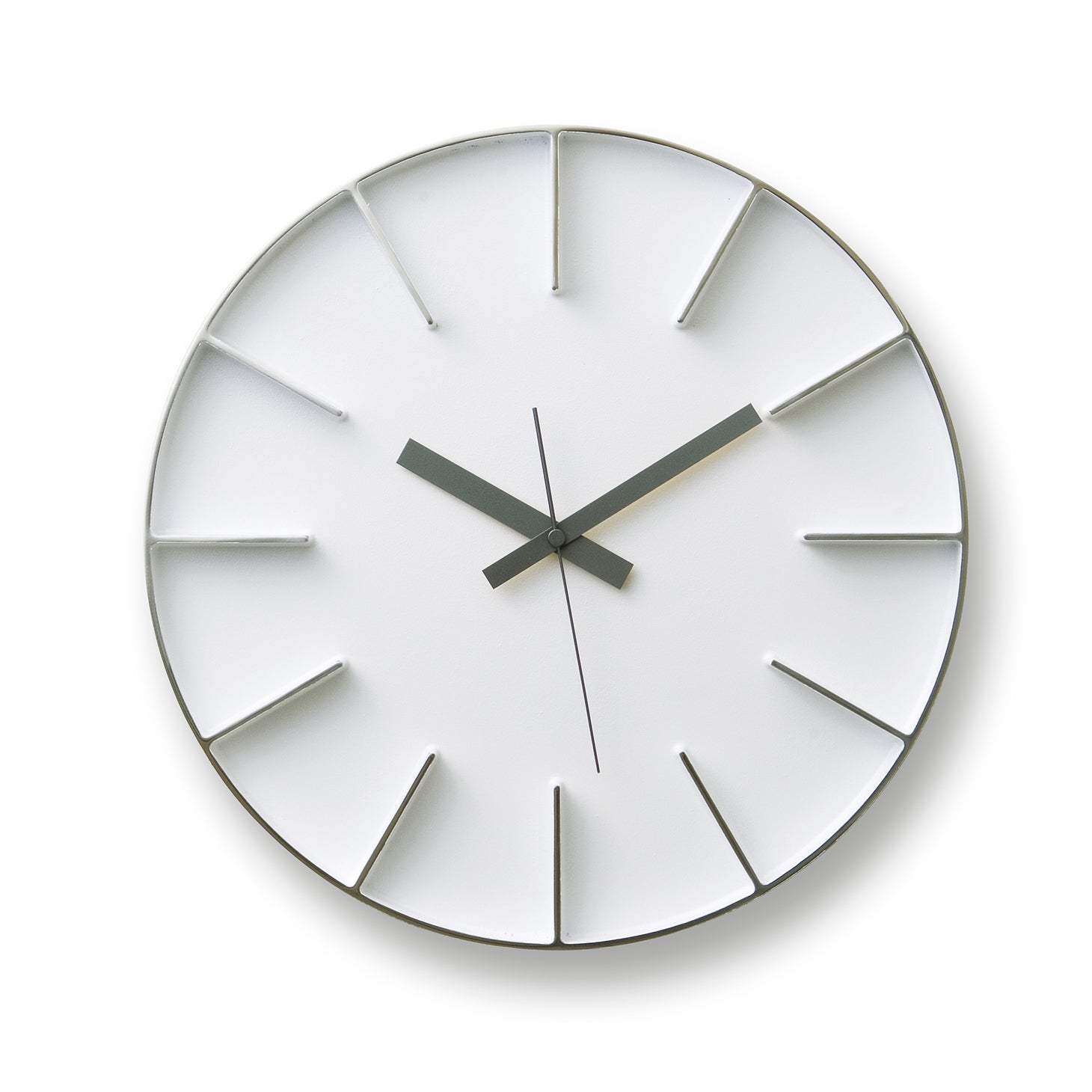 Edge Clock Aluminium groß, weiß