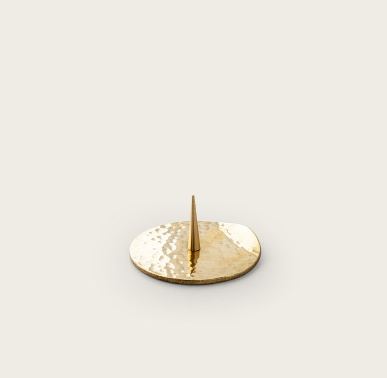 Brass Candle Stand Tsuchi Ita Hammered Plate Circle