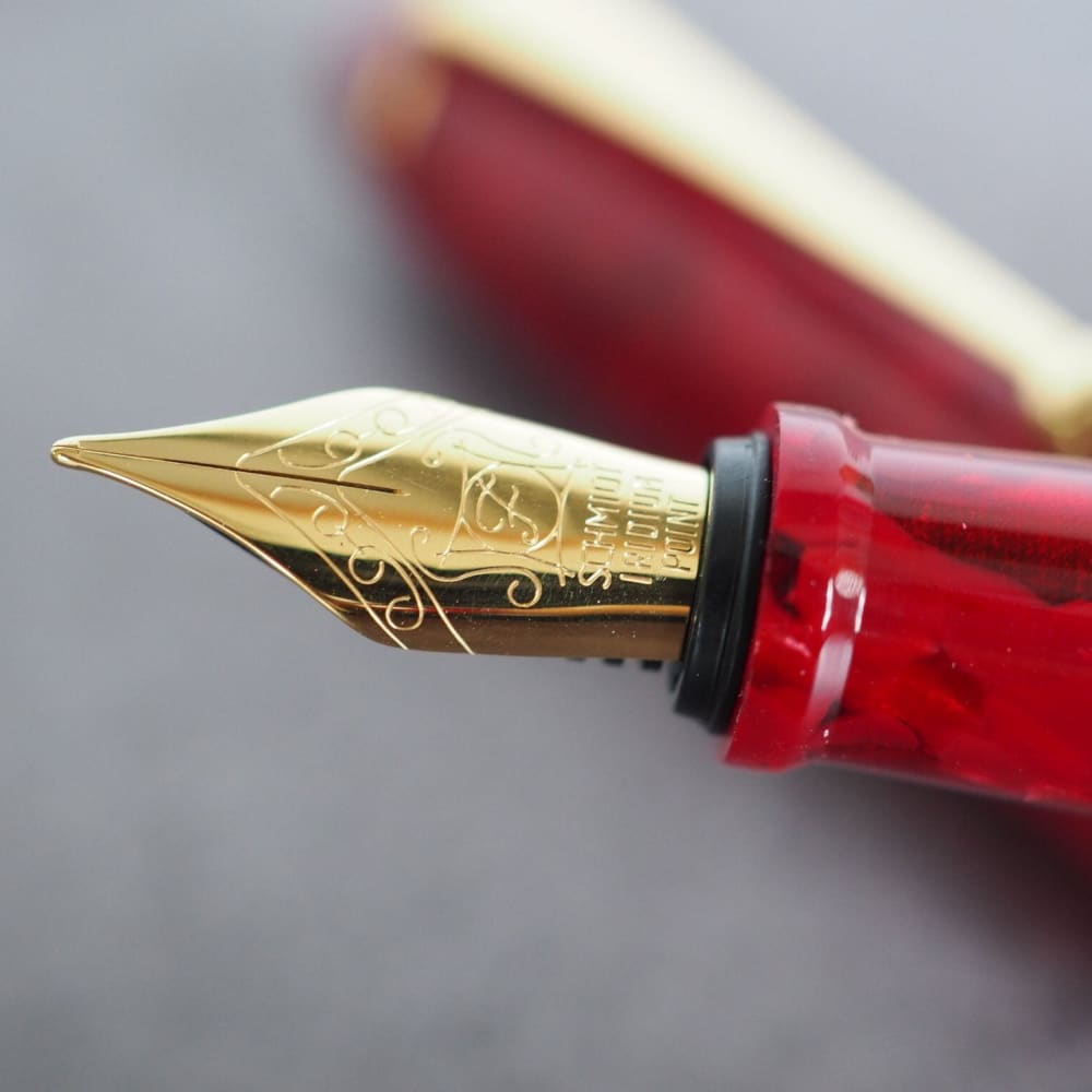 Acetate Red Marble Fountain Pen - Fountain Pen