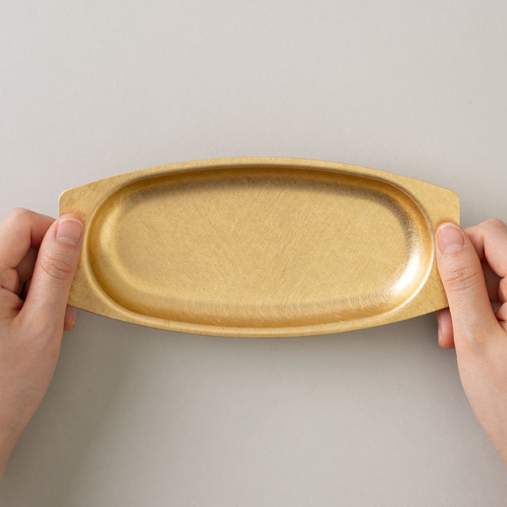 BRASS OVAL HIGH TRAY - SOLID - PLATE