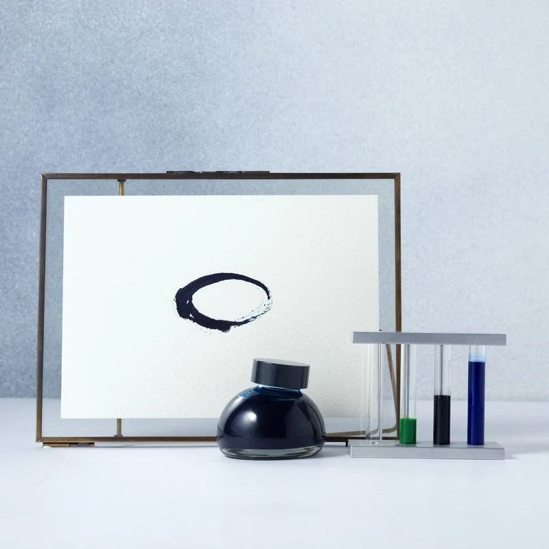 Kakimori Colour specimen 225 Hula hoop, inchiostro stilografico verde acqua grigio blu