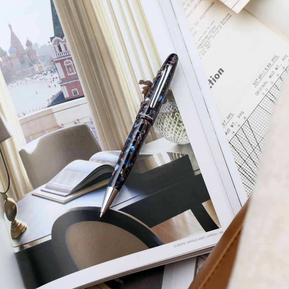 Estie Nouveau Blue Palladium Trim Rollerball - Fountain Pen