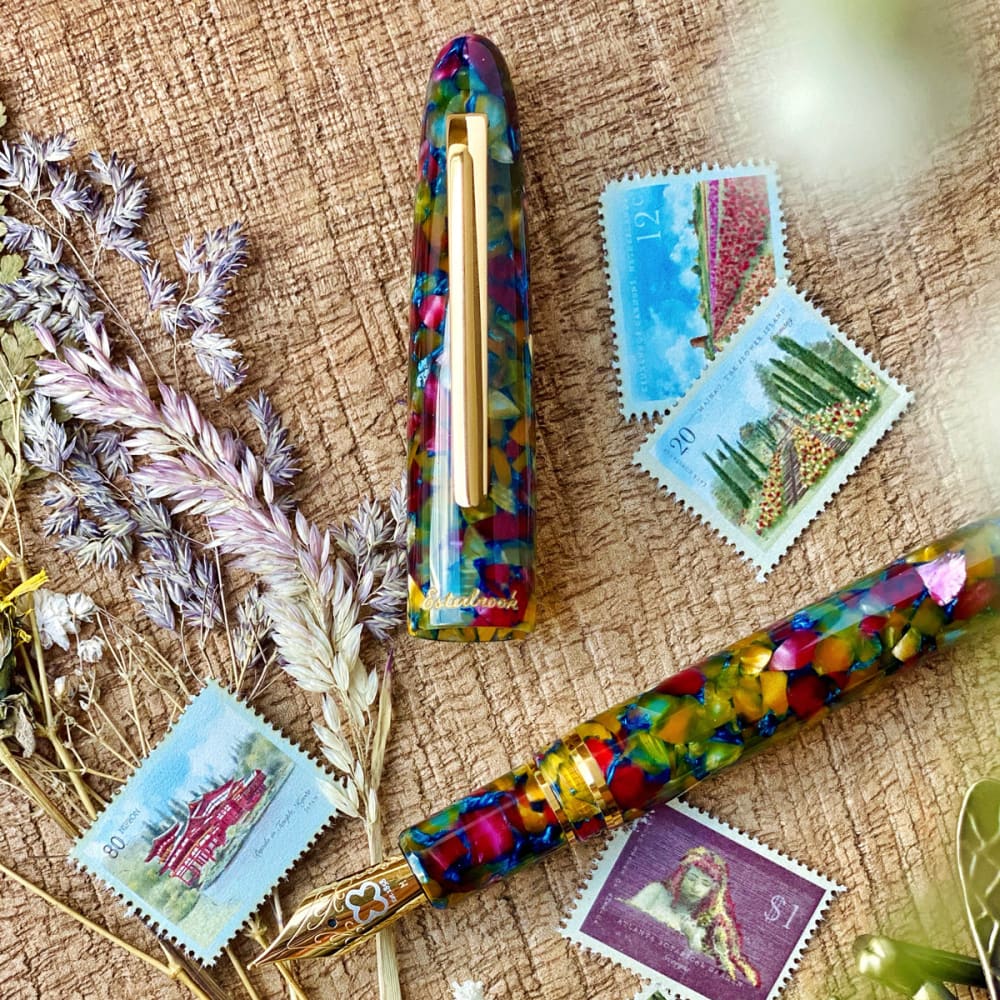 Estie Oversize Botanical Gardens Gold Trim - Fountain Pen