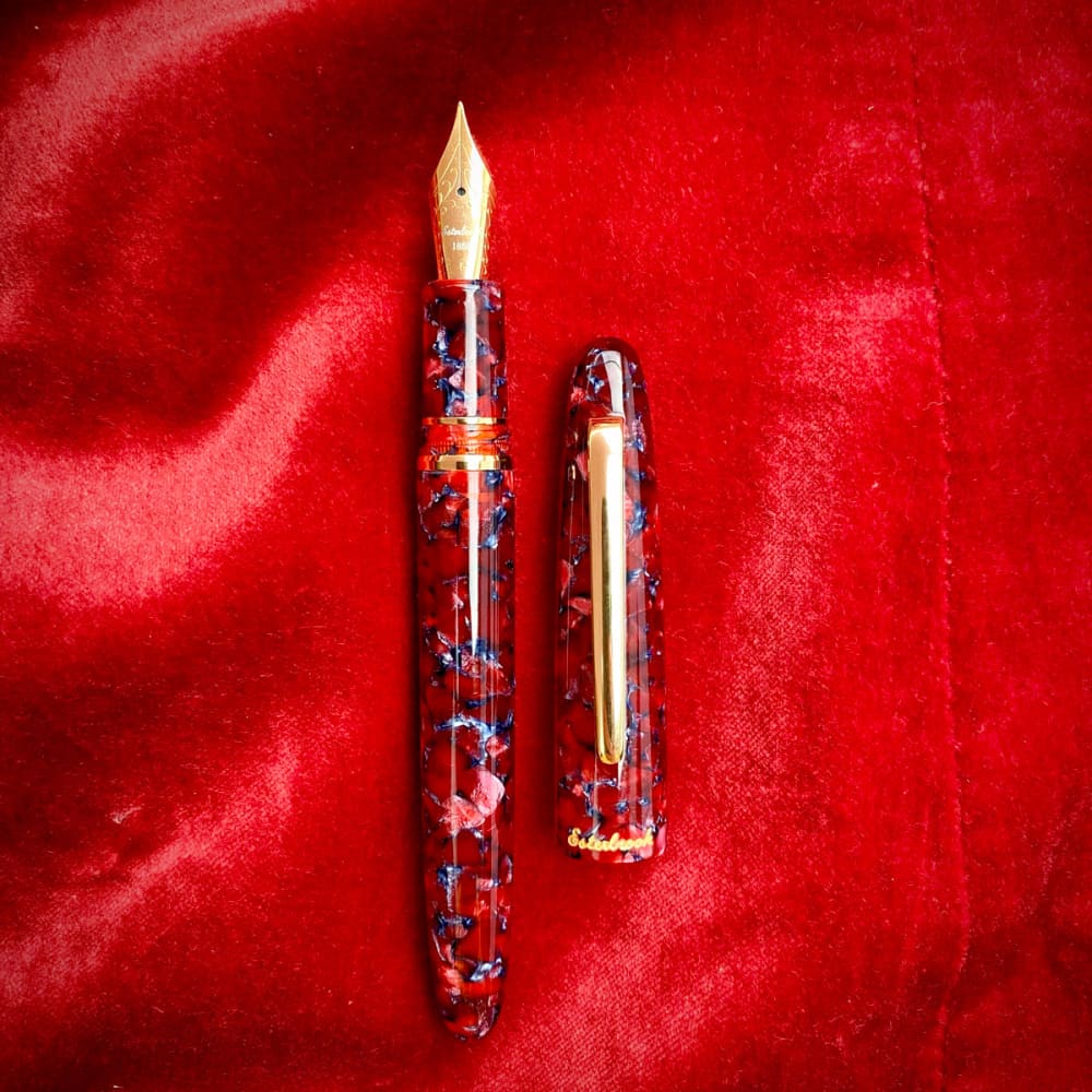 Estie Scarlet Palladium Trim Rollerball - Fountain Pen