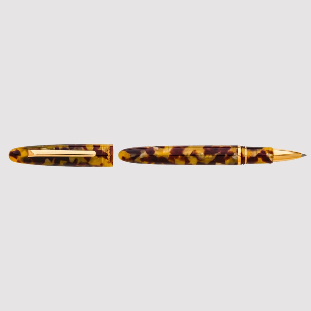Estie Tortoise - Gold Trim Rollerball - Rollerball Pen