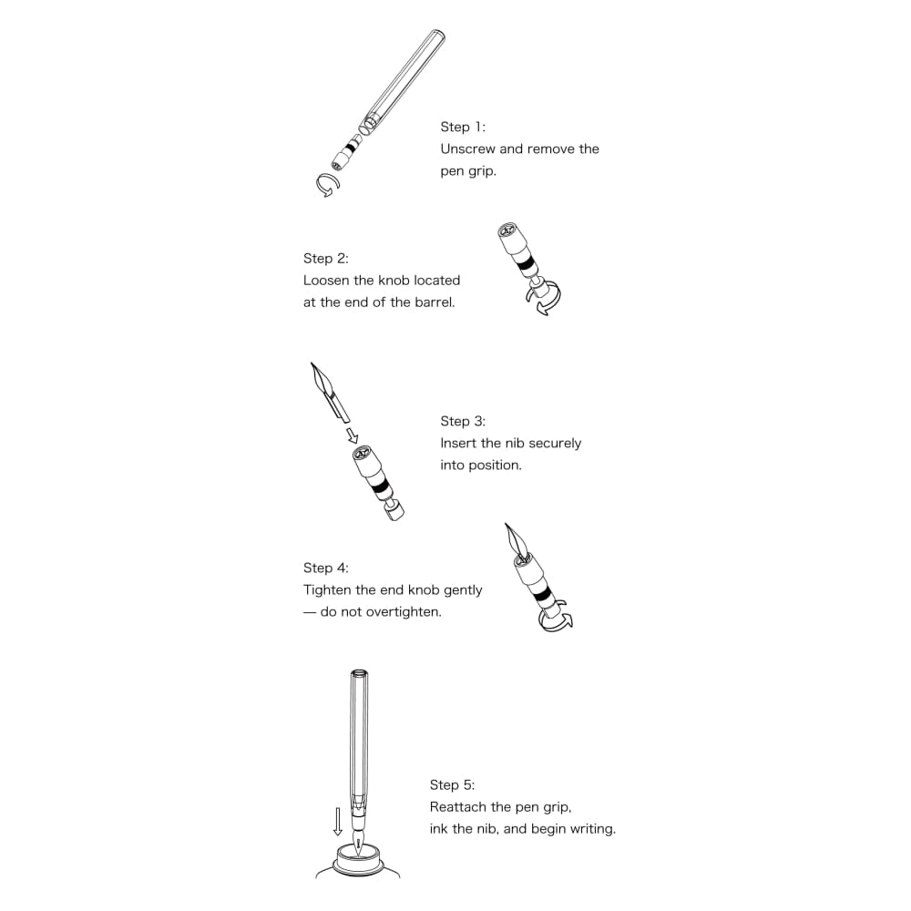 Glamour Evolve - Elemental Dip Pen - Brass Gold - Nib holder