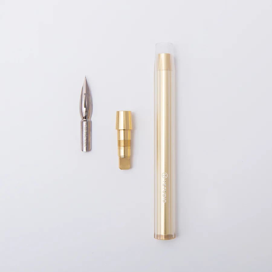 Glamour Evolve - Elemental Dip Pen - Brass Gold - Nib holder