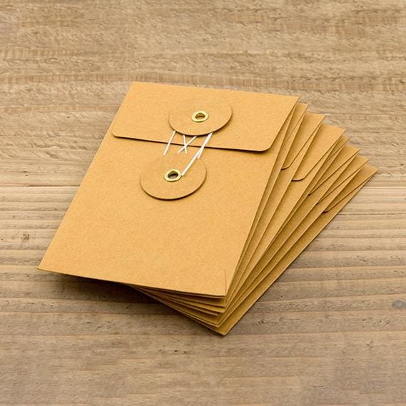 KRAFT ENVELOPE Vertical with String Orange - Letter