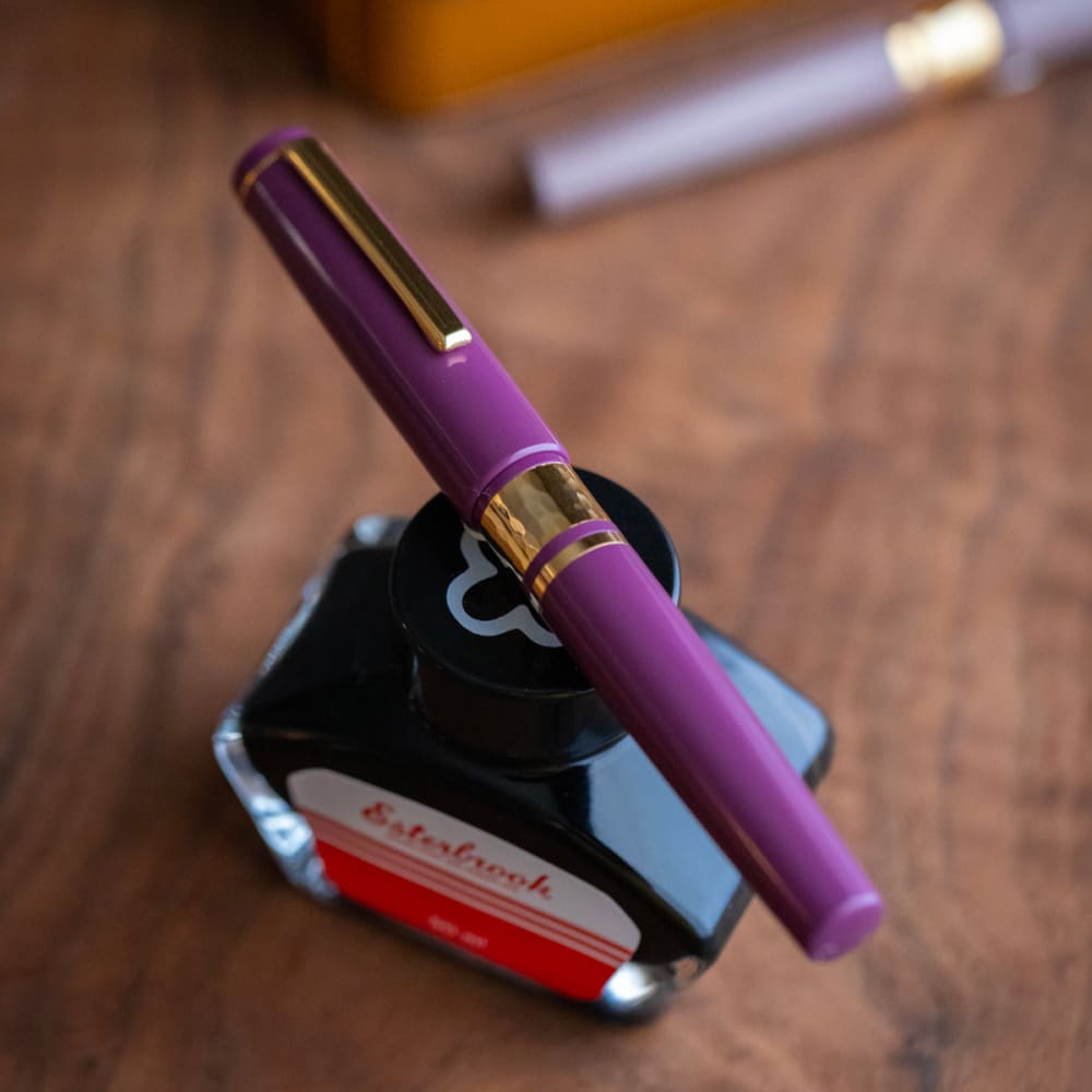 Model J Blackberry Ebonite with Gold trim - Medium