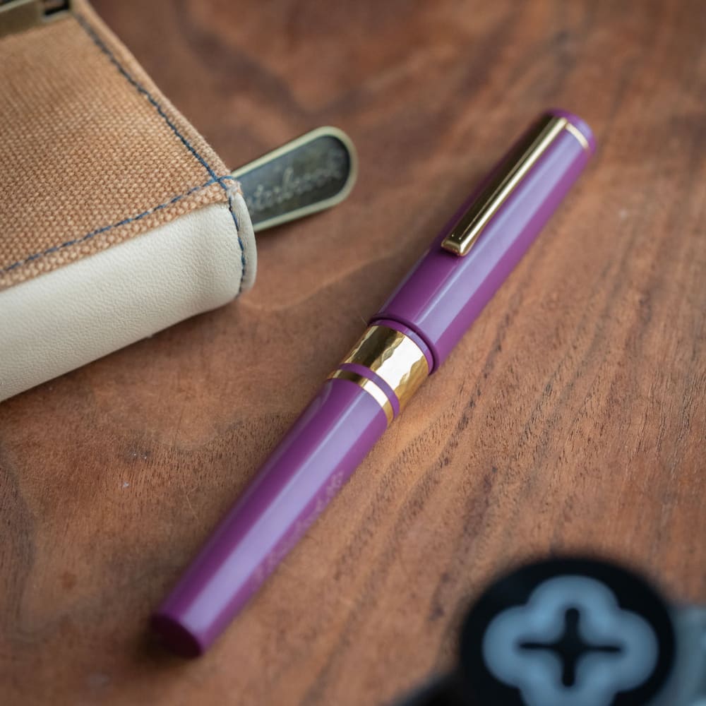 Model J Blackberry Ebonite with Gold trim - Medium