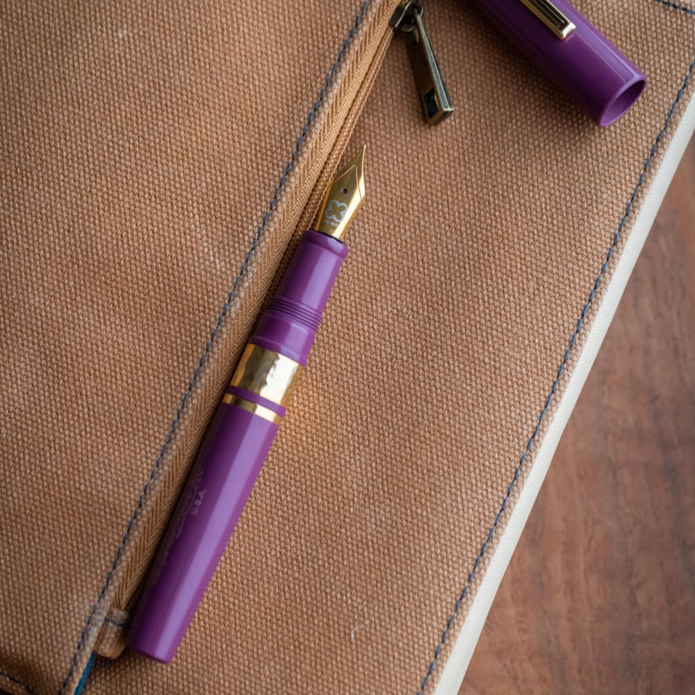 Model J Blackberry Ebonite with Gold trim - Medium