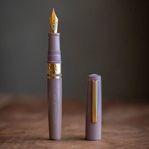 Model J Violet Ebonite with Gold trim - Medium - Fountain