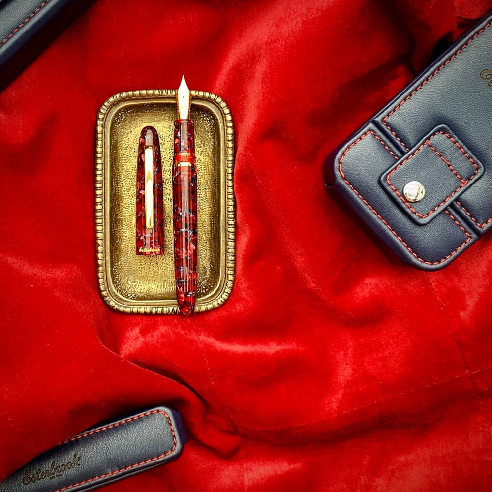 Rollerball pen - Estie Scarlet - Gold Trim - Rollerball Pen