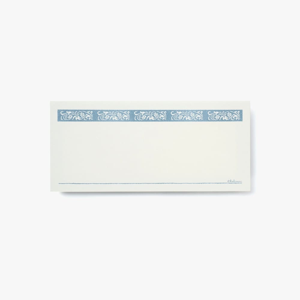 Single note Floral Blue grey - Letter and Envelope