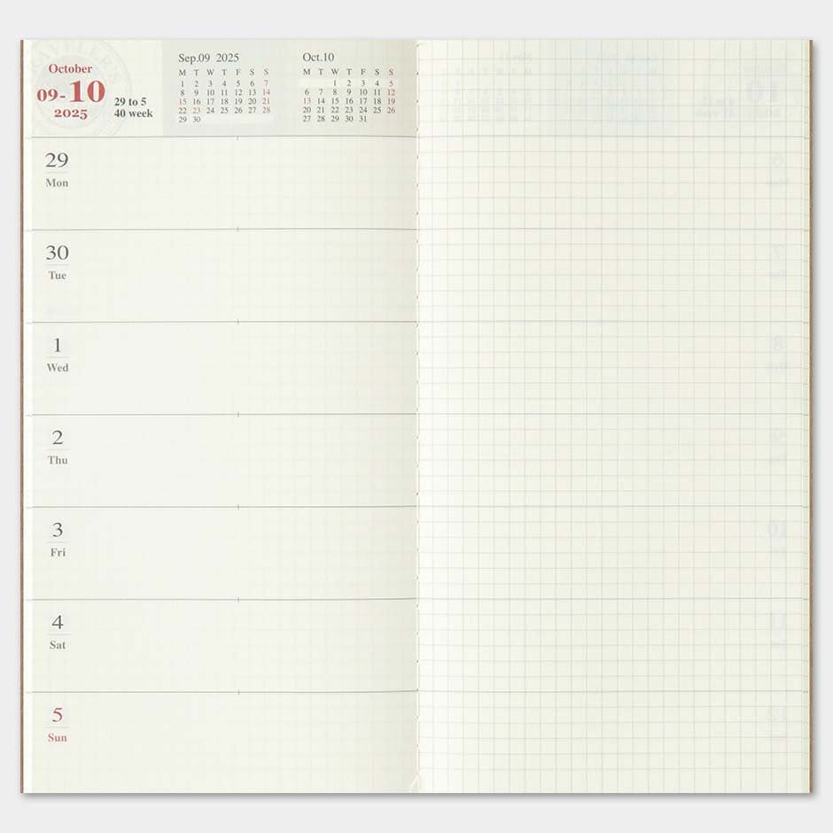 TRAVELER’S notebook Diary 2025 Weekly Vertical Second