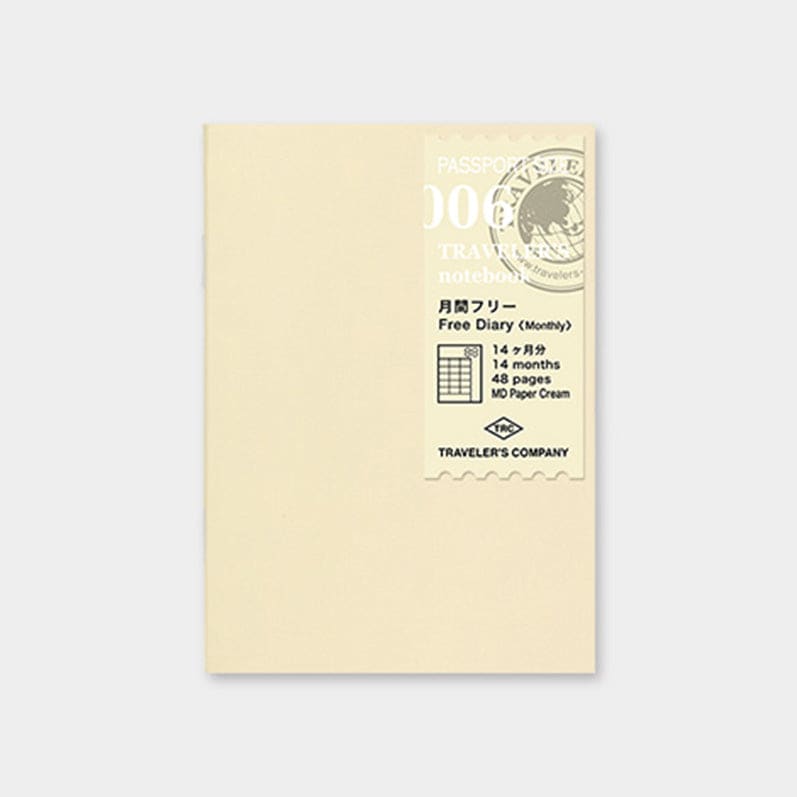 TRAVELER'S notebook Refill <Passport size> Free diary <Monthly> 006 - The Outsiders
