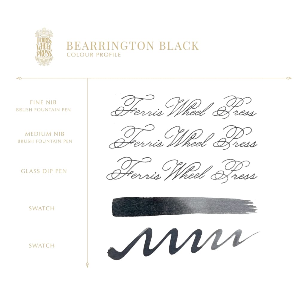 10ml Fountain Pen Ink - Bearrington Black - Ink