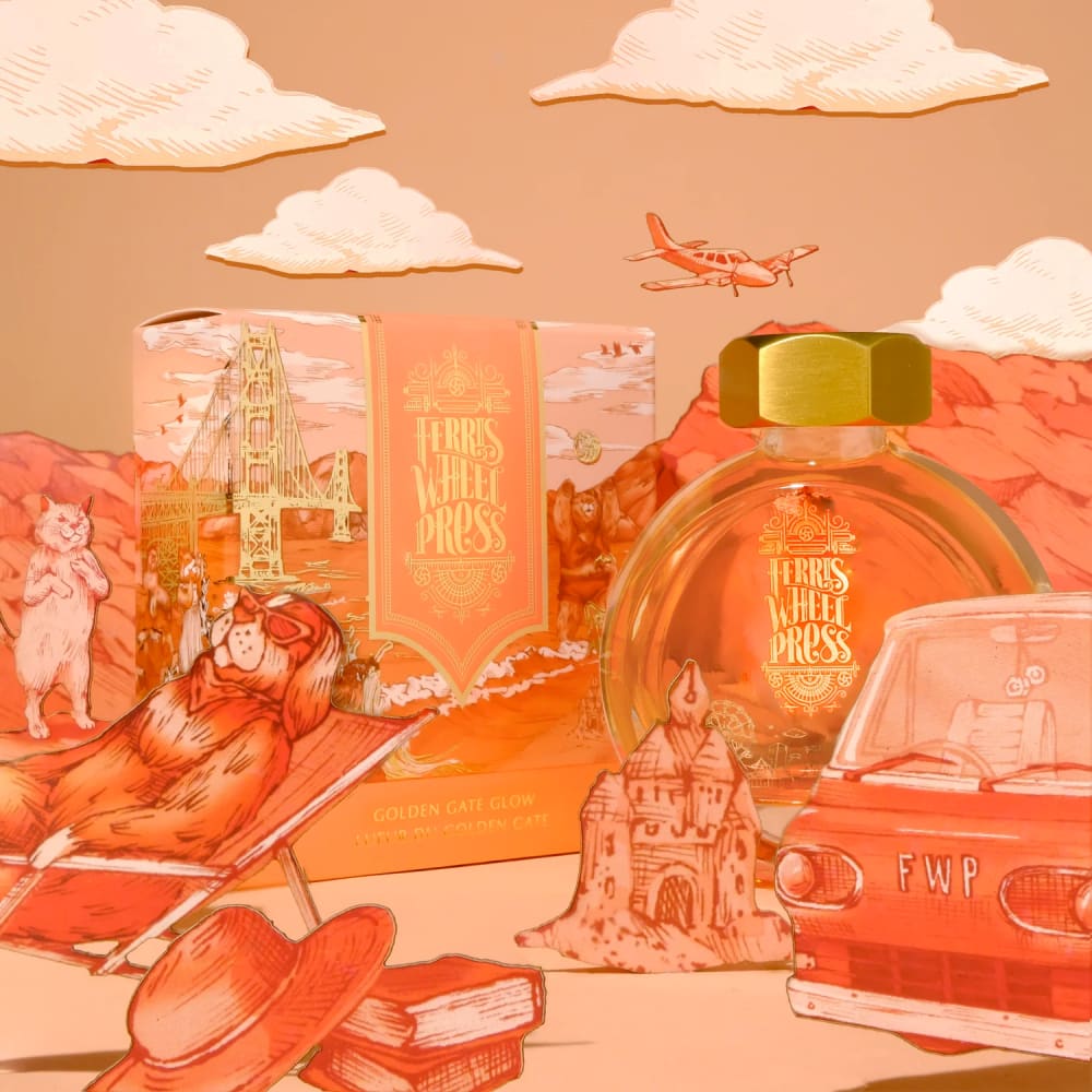 38ml Fountain Pen Ink - Golden Gate Glow - Ink