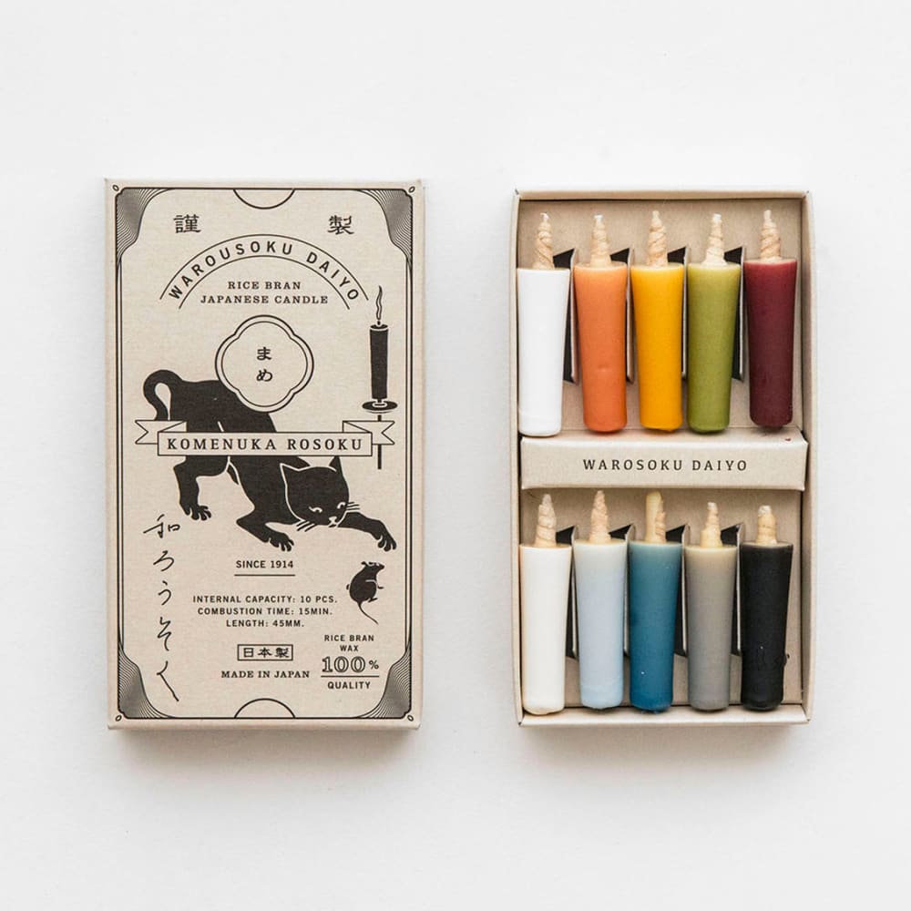 Candela in cera di riso colori della terra confezione da 10