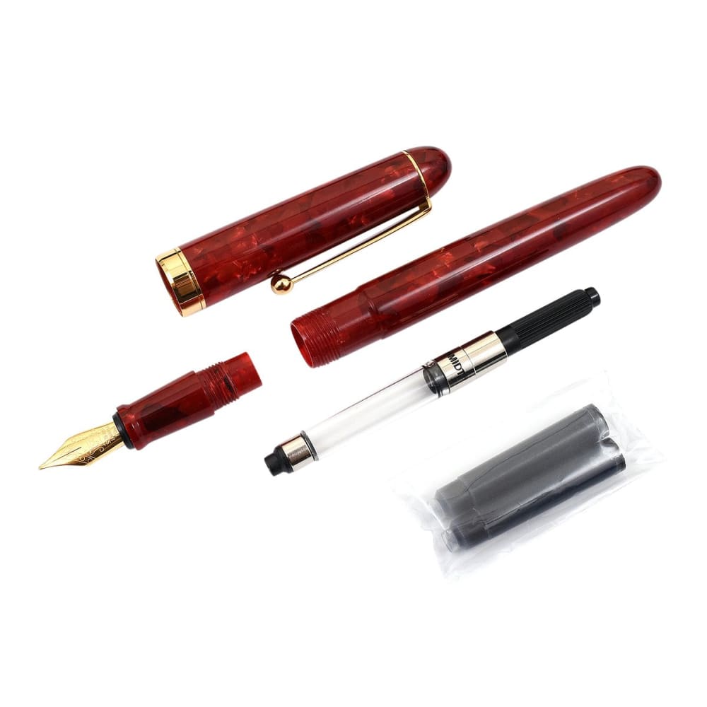 Acetate Red Marble Fountain Pen - Fountain Pen