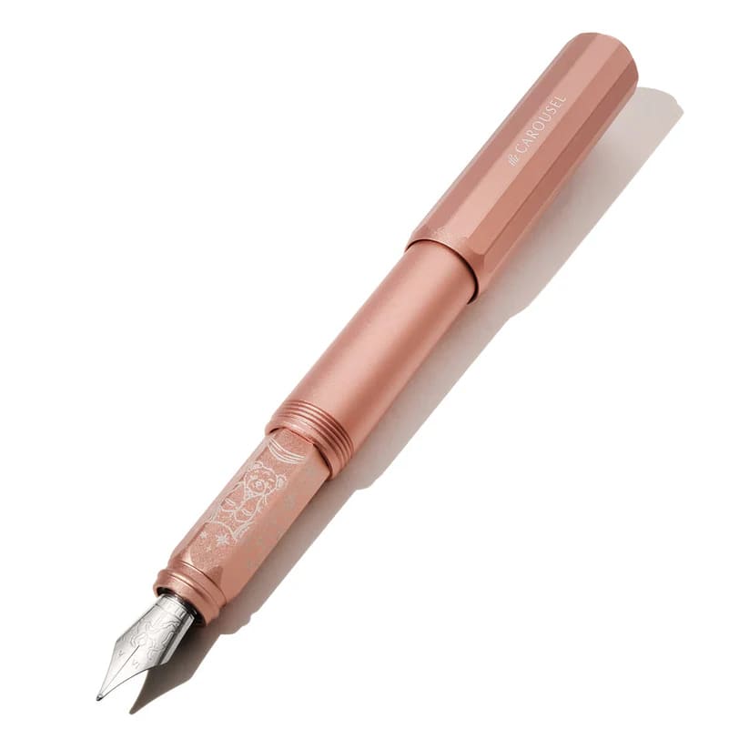 Aluminum Carousel - Rose Petal Plush - Fine - Fountain Pen