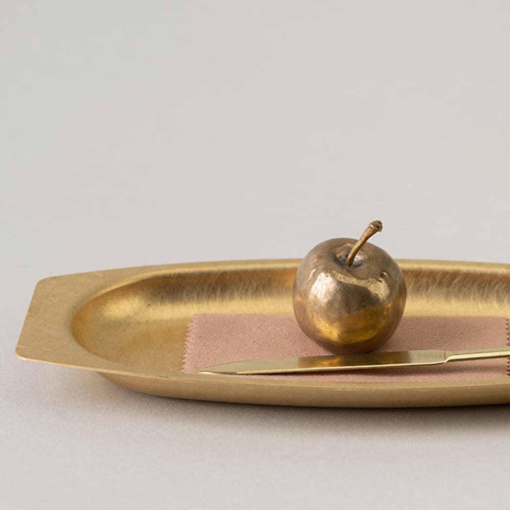 BRASS OVAL HIGH TRAY - SOLID - PLATE