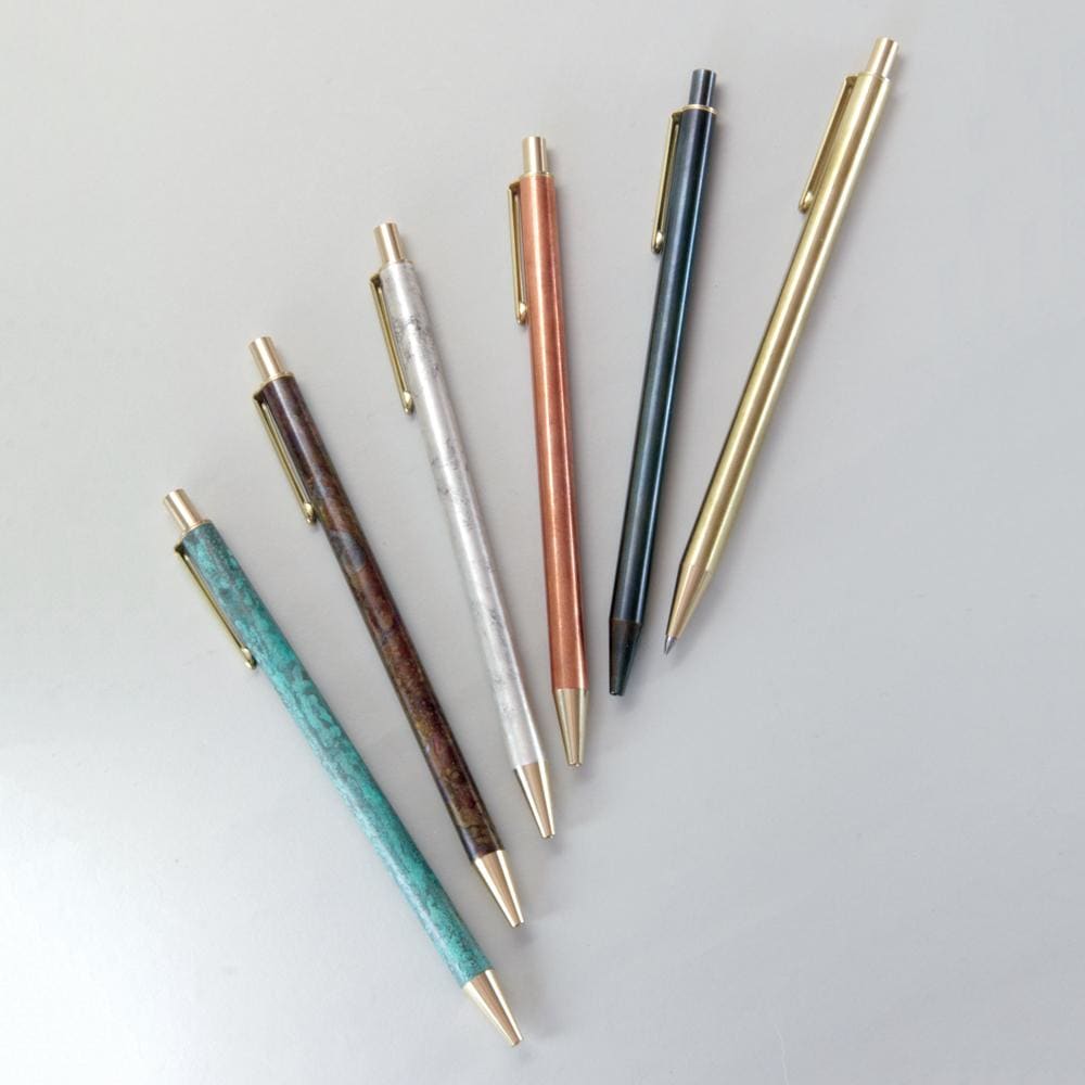 BRASS RETRACTABLE PEN HANMON ROKUSHOU - Ballpoint Pen