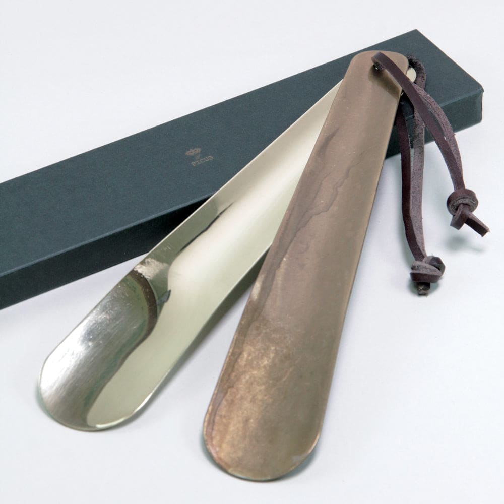 BRASS SHOE HORN KEY-HOLDER S WITH BOX RUST - SHOE HORN