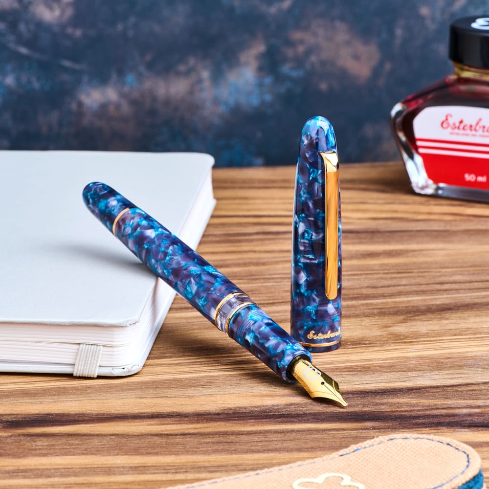 Esterbrook Blue Moon Estie Piston Button Model - F