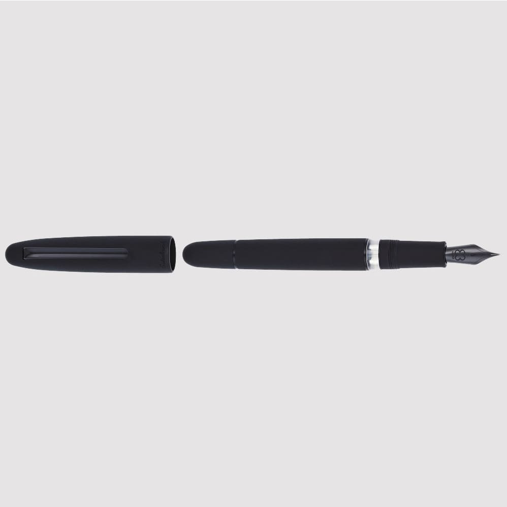 Estie Penna Stilografica con Pistone a Spinta Raven Black Opaco