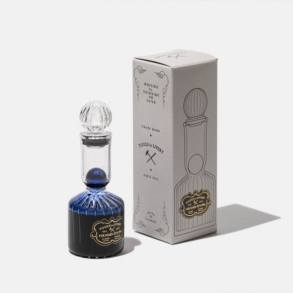 glass bottle ink / blue black - Ink