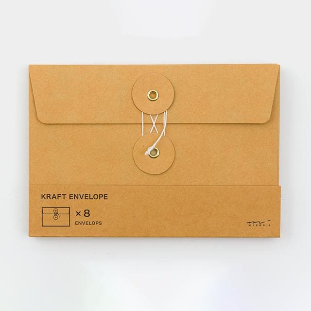 KRAFT ENVELOPE Horizontal with String Orange - Letter