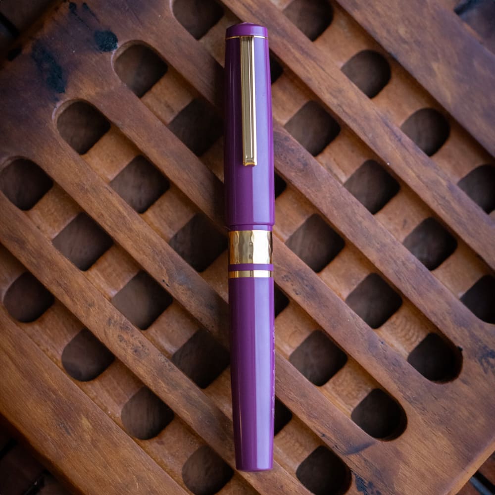 Model J Blackberry Ebonite with Gold trim - Broad - FOUTAIN