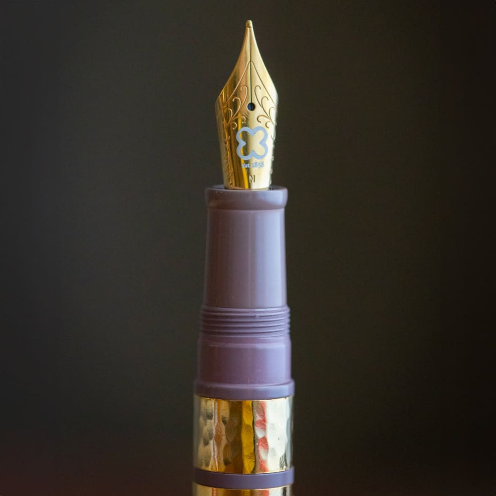 Model J Violet Ebonite with Gold trim - Medium - Fountain