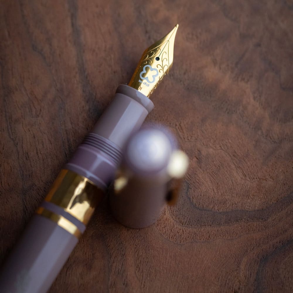 Model J Violet Ebonite with Gold trim - Medium - Fountain