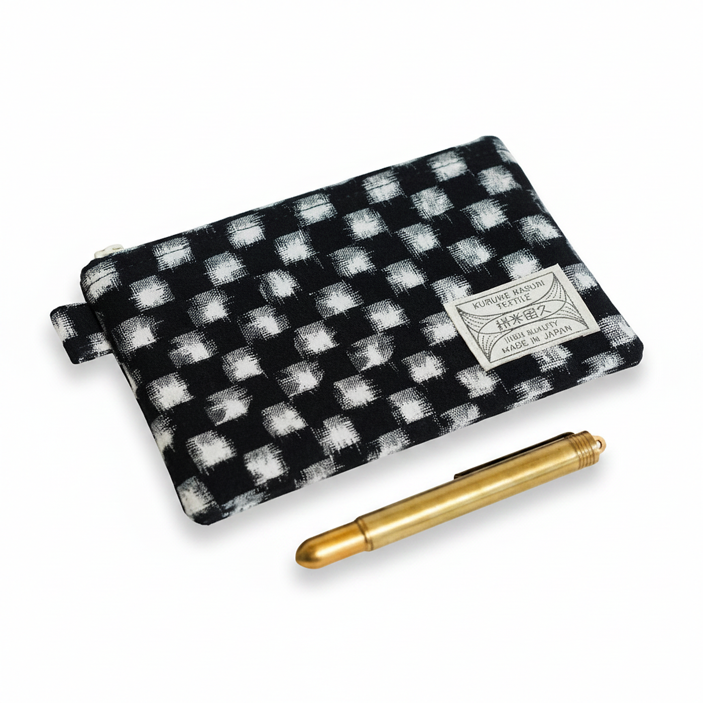 Pouch S Check Blu Navy/Bianco