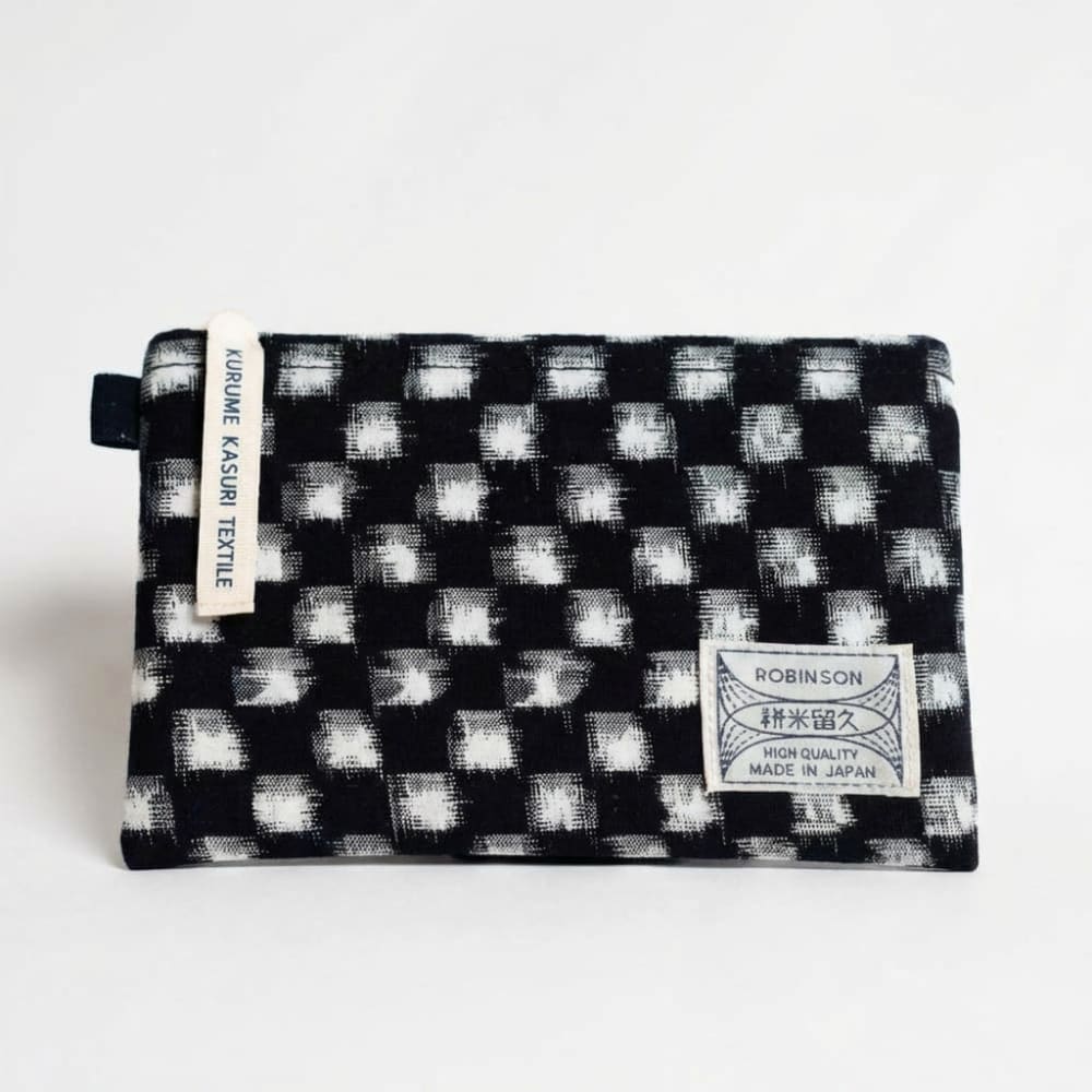 Pouch M Check Blu Navy/Bianco