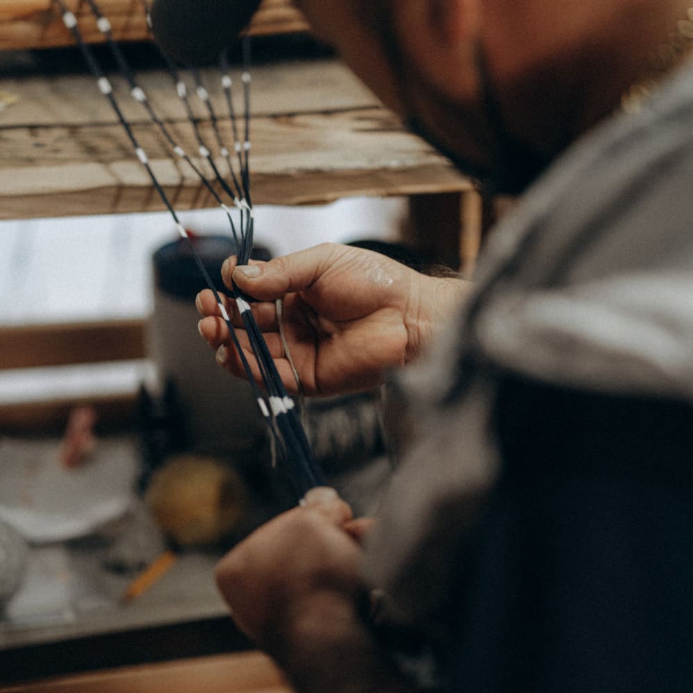 Pouch M Check Navy/White - POUCH