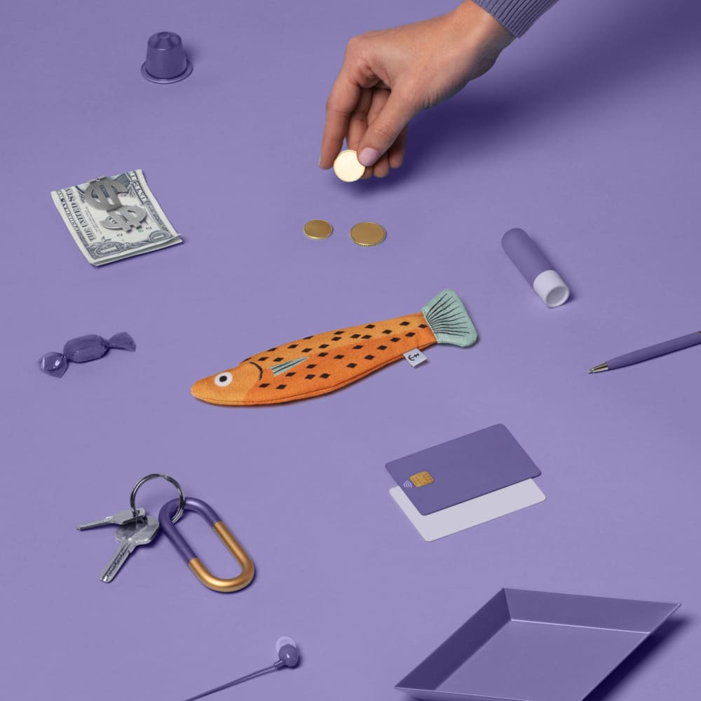 Small Whiting Orange - purse - Pen Case